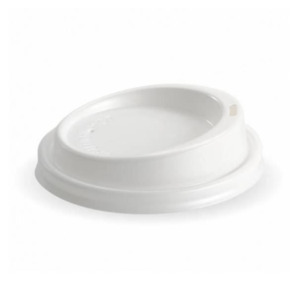 90mm PS COFFEE CUP LIDS WHITE TRAVEL 1000