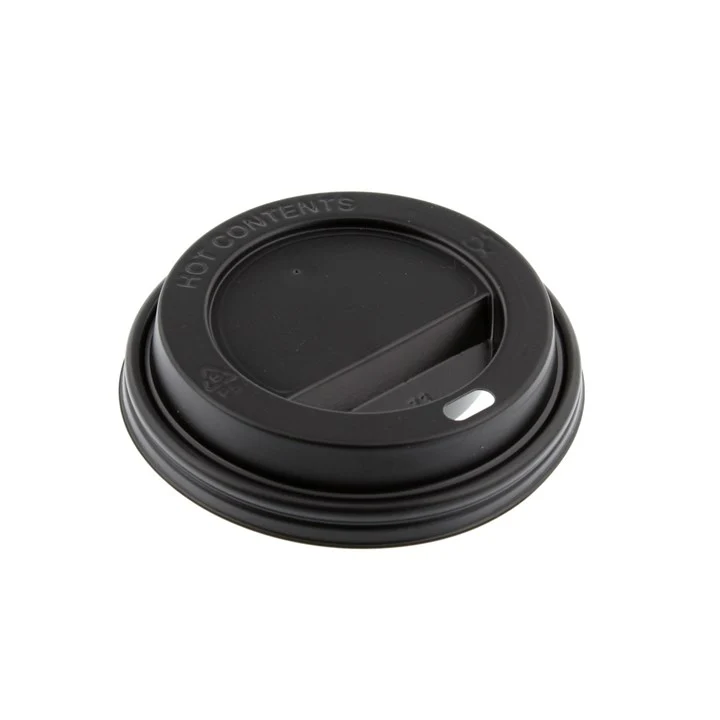 80mm PS COFFEE CUP LIDS BLACK SIPPER 1000