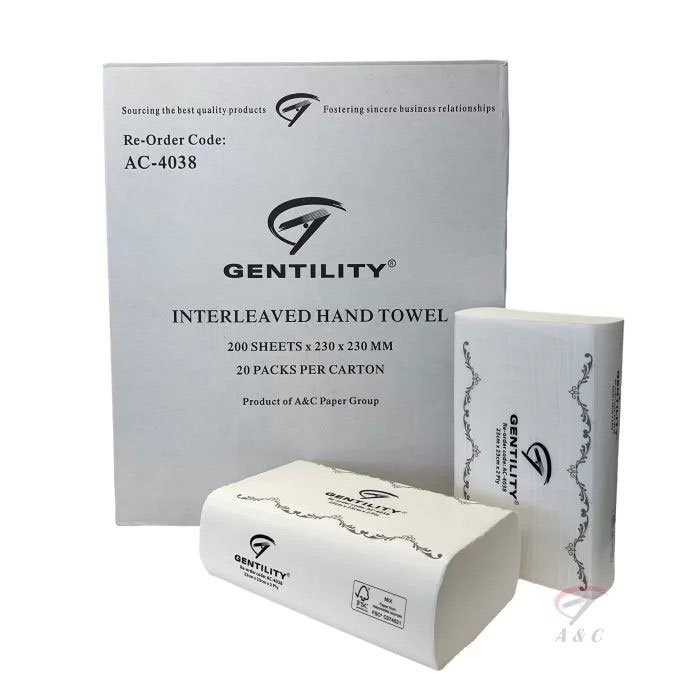 A&C Gentility Interleaved Slimline Paper Towel Hand Towel 1 Ply AC-4038