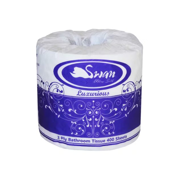 Swan Individual Wrap Toilet Paper 2 Ply x 400 Sheets-48 single rolls per pack