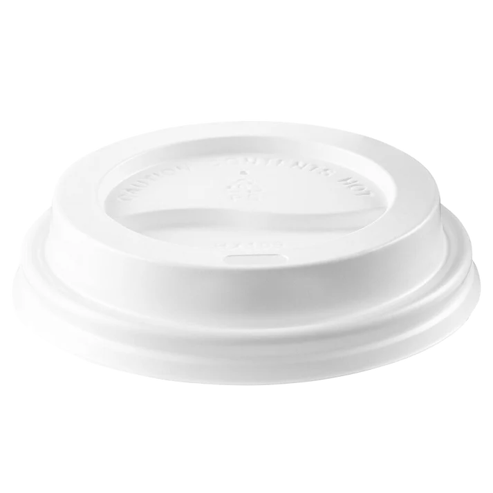 80mm PS COFFEE CUP LIDS WHITE TRAVEL 1000