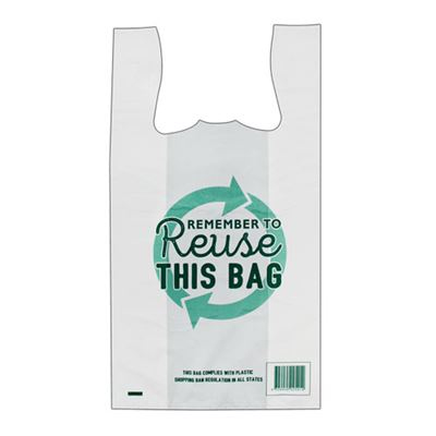 LARGE Printed Reusable Singlet White Bags