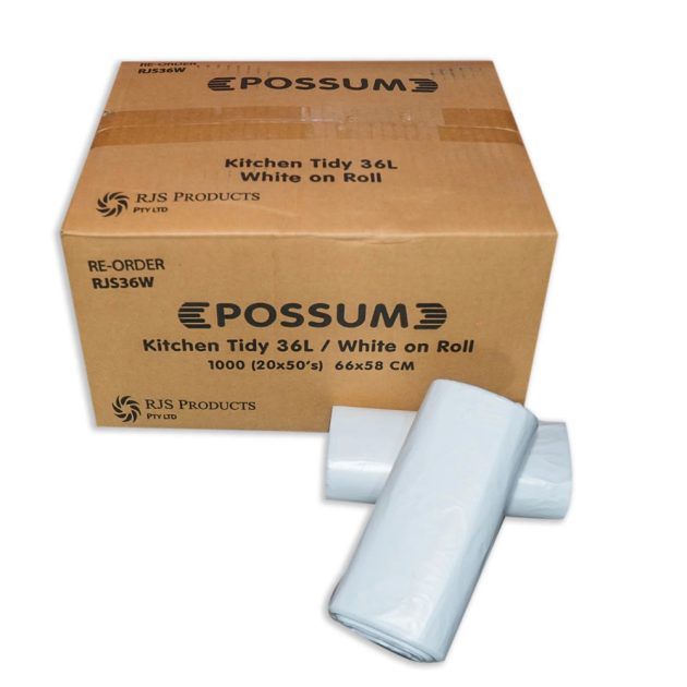 36L White Tidy Bin Liners on Rolls Carton of 1000 (ROLL)