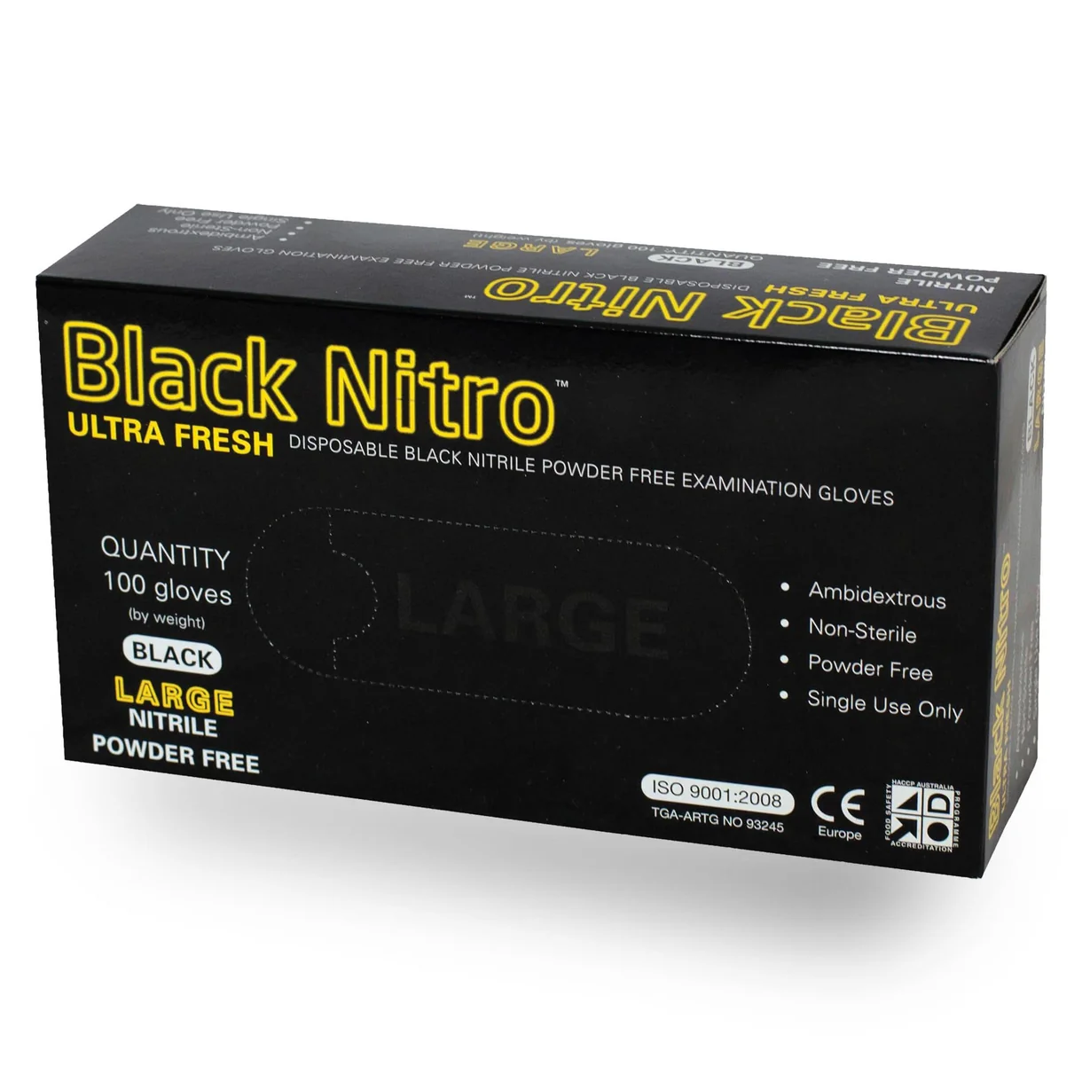 Black Nitro Disposable Nitrile Examination Gloves – Heavy Duty, Powder & Latex Free