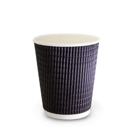 Charcoal Triple Wall Corrugated Hot Cups 12oz/90mm