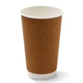 16OZ 90MM DOUBLE WALL PE PAPER CUP KRAFT 500