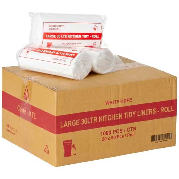 Bin Liner HDPE Tidy Large 36L White