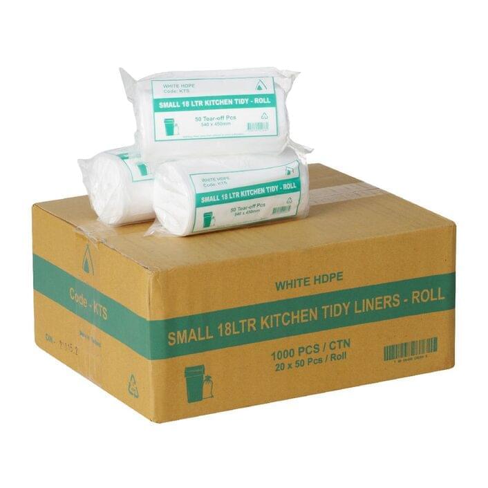 Bin Liner HDPE Tidy Small 18L White