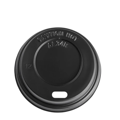 62mm PS COFFEE CUP LIDS BLACK TRAVEL 1000