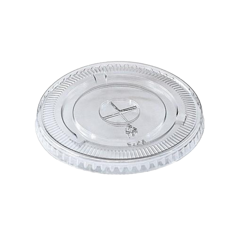 CLEAR RPET 98MM FLAT LIDS X-SLOT 1000PCS