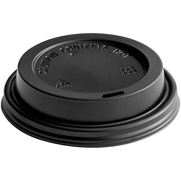90mm PS COFFEE CUP LIDS BLACK TRAVEL 1000